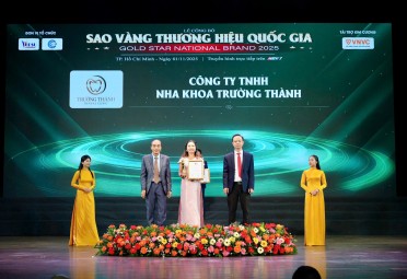 Công ty TNHH Nha khoa Trường Thành vinh dự Top 10 Sao Vàng Thương Hiệu Quốc Gia 2025